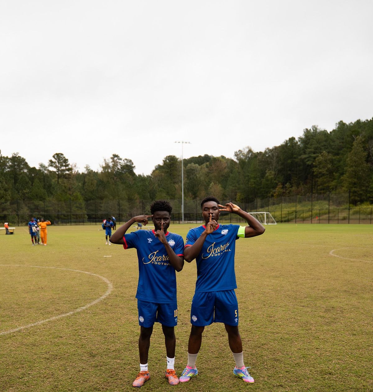 Two Phantom FC players celebrating after a match